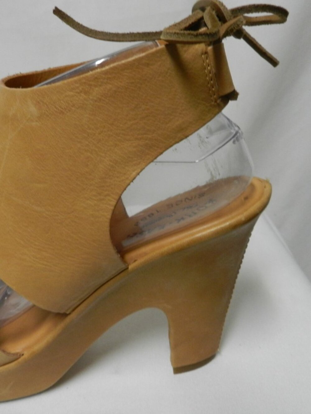 Kork Ease Leather back tie lace wedge platform heels sandals taupe Size Sz 10 - Picture 9 of 16